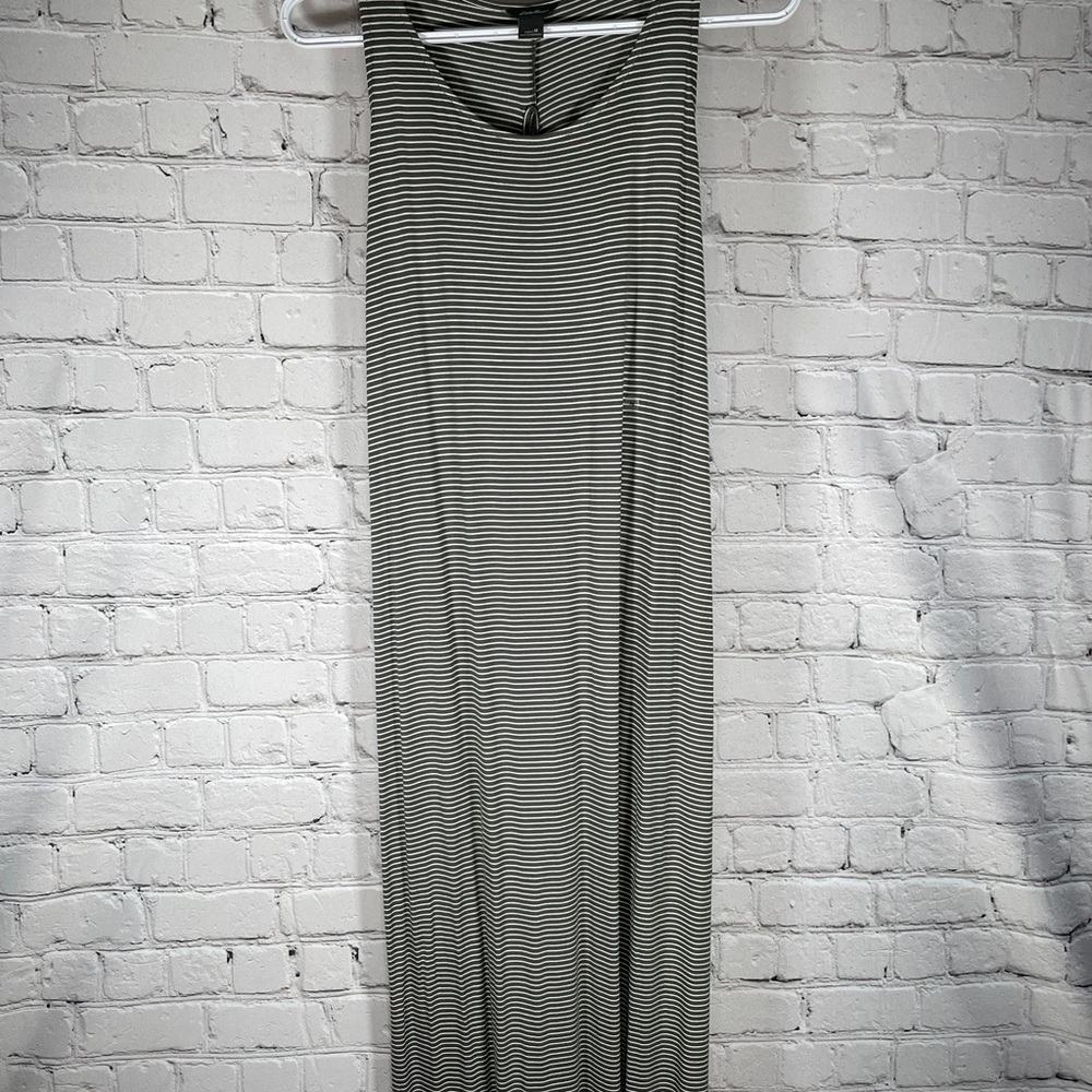 Eddie Bauer Black and White Striped Maxi Dress
